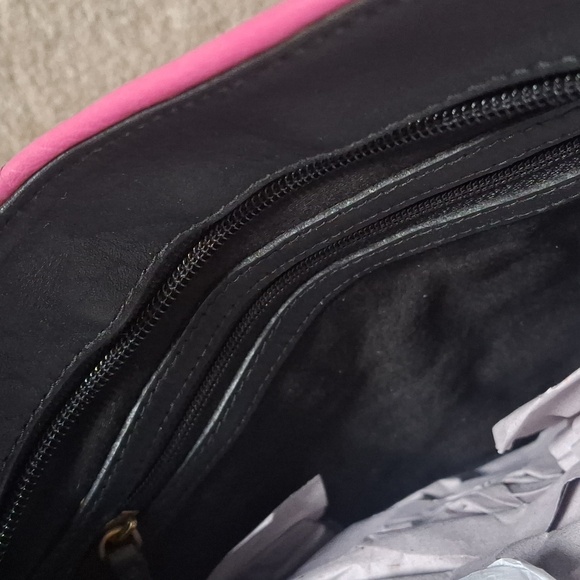 Scully Rock N' Roll Black and Pink Embroidered/Leather Shoulder Bag - Picture 8 of 8